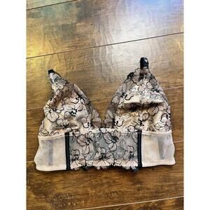 Victoria Secret Very Sexy Lace Floral Pink Black Lingerie Bra Size S-DD